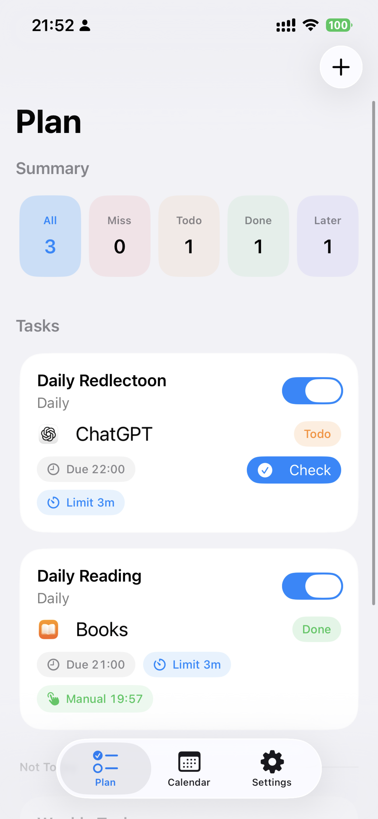 CheckInDuck task dashboard screenshot
